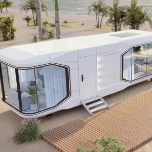 Modern Luxurious Prefabricated Steel Structure Camping Capsule House Intelligent System Villas Cabin Container
