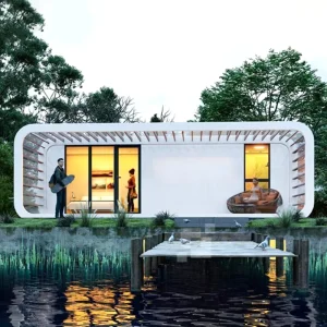 Modern Luxury Modular House Boat Prefab Floating Home with Steel Structure Bathroom and Kitchen Factory Direct Supply