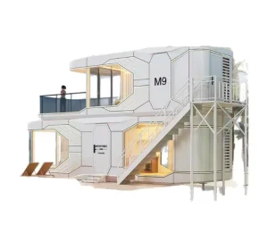 Modern Mobile Luxury Steel Waterproof Apple Cabin Tiny House 20ft/40ft Customizable Fast Modular Build Solar Powered