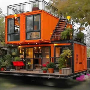Modern Modular 2 Floor Container House Coffee Shop Container House Outdoor Insulated and Soundproof Prefabricated Container Home
