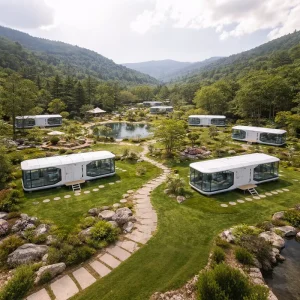 Modern Modular Prefab House Steel Structure Container House Home Office Outdoor Capsule Pod for Project Solutions