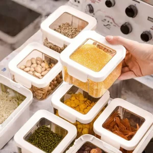 Modern Multifunctional Plastic Airtight BPA Free Food Storage Containers Travel Friendly Large Capacity Portable Kitchen Pantry