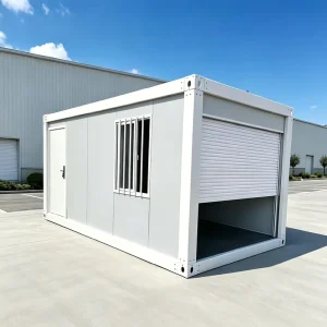 Modern Office Container House Prefabricated Modular Building with Roller Shutter Door Storage Workplace Station