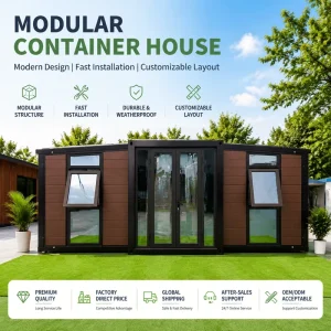 Modern Portable 20ft 40ft Double Wing Expandable Steel Container House with Bathroom and Kitchen