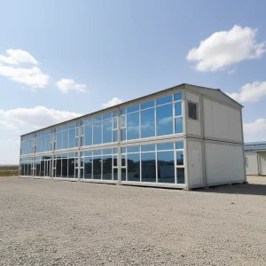 Modern Prefab Office Building Modular Apartment Flat Pack Container House Glass Wall Large Space Home Office Easy Assembly For