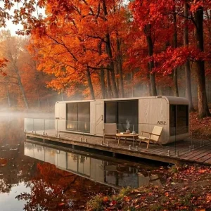 Modern Prefab Tiny House A Series Capsule House Soundproof Mobile Office Pod for Backyard ADU and Garden Guest Room