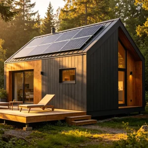 Modern Prefabricated Detachable Container Tiny Home Solar Panel System Energy Efficient Off Grid Modular Cabin