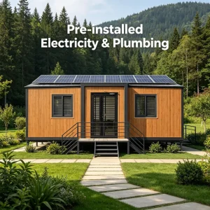 Modern Prefabricated House 30ft Solar Powered Tiny Expandable Container Home for Residential Resort and Construction Site Staff