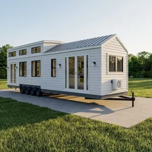 Modern Prefabricated Tiny House on Wheels Mobile Modular Home 20ft Portable Trailer Villa Quick Build Living Space