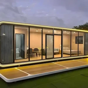 Modern Small Prefab Metal Apple Cabin House Prefabricated Portable 20Ft 40Ft Soundproof Container House Outdoor Villa