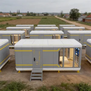 Modern Steel Frame Aluminium Prefab Modular Capsule Container Home with Flat pack Transport Fast Installation for Projects