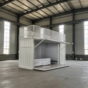 Modern Two Story Prefab Container House Mobile Coffee Shop with Rooftop Deck and Stairs