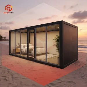 Moducube High Quality Z Type Folding Container House Modular House With Glass Wall Prefab House For Hotel Use