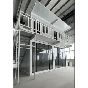 Modular 2-Story Container Office Building with Breathable Modern Design Glass Curtain Wall Fast Build