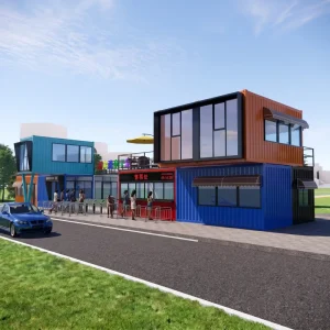 Modular 20FT/40FT Modern Container House for Tourist Attraction Entrance Ticket Office Commercial Street Prefab Pop-up Bedroom