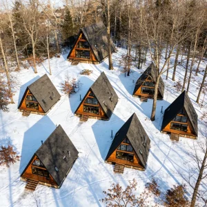 Modular A Frame Cabin 20Ft 30Ft 40Ft Prefab Chalet Eco for Resort Airbnb and Vacation Getaways Project Solution Commercial Use
