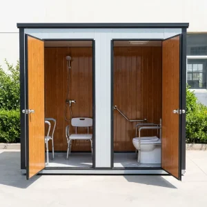 Modular Container Bathroom Toilet-Portable Unit with Modern Outdoor Shower for Construction Site Disabled&Unisex Toilet