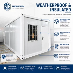 Modular Container House Light Steel Structure Color Steel Panel for Construction Site Office Use Prefabricated