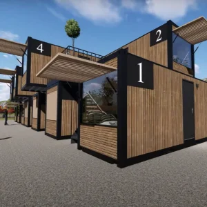 Modular Container Module Hotel Portable Modular Cabin for Resort and Wood Profile