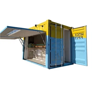 Modular Design Shipping Container Retail Shop Customizable Outdoor Container Cafe Shop with Electric Push Rods and Circuits