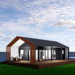Modular Gable Roof Accommodation House Luxury Barn Style Modular Villa 2 Bed & 1 Bath Prefabricated Vacation Home