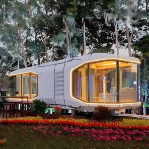 Modular Mobile Hotel Portable Eco Container Capsule House Steel Sandwich Panel Modified Shipping Container Midcentury Modern