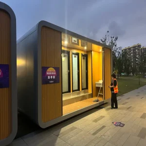 Modular Mobile Steel Container House Toilet Smart Ecological Restroom Solar System Portable Durable