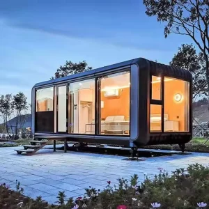 Modular One-Bedroom Space Capsule Prefab House with Living Room Kitchen Bathroom