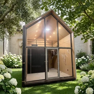 Modular Prefabricated Steel Structure A frame Luxury Villa Modern Triangle Cabin with Durable Fast Install for Resort
