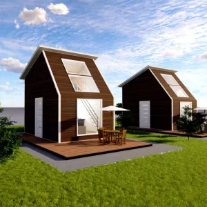 Modular Sky Peak Cabin 1 Bed & 1 Bath Prefab Alpine Loft House Wood Profile Modular Minimalist Loft Cabin