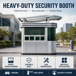 Movable Metal Shack Elegant Sentry Box Portable Temporary Kiosk Security Cabin Small Guard House Outdoor Modern Security Booth