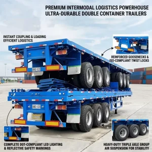Multi Axle Steel Flatbed Semi Trailer Customizable Size 12r22.5 Tire Setup >30000kg Load Shandong Origin Transit