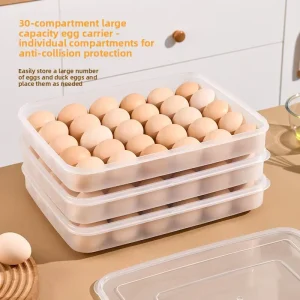 Multi Compartment Multi Layer Fresh Keeping Sealed Egg Storage Organizer with PP Material for Kitchen Use