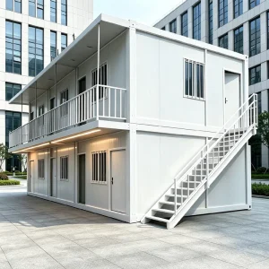 Multi-Room Container Cabin Fireproof Sandwich Panel Prefab House Portable Staff Rest Office Building