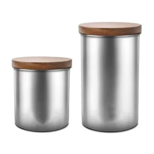 Multifunction Korean Style Stainless Steel 304 3-Piece Take-Away Portable Sealing Storage Coffee Beans Airtight Fresh Food Can