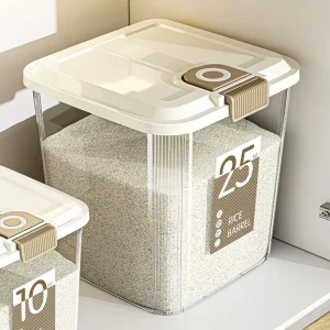 Multifunction Sealed Clear Rice Keeper Eco Friendly Dustproof Dry Grain Bucket BPA Free Organizer for Home Bulk Food Storage