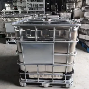 New 1000L Multi Purpose Chemical Storage Tank SS304 Stainless Steel IBC Container EU Compliant ISO Standard Anti Rust Coating