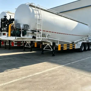New 4 Axle Steel Transport Trailer Air Suspension 45CBM Cement Other Dry Powder Materials tank Trailer