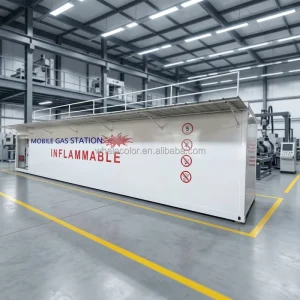 New Arrival 40 Ft Mobile Fuel Station Container with 40000L Storage Tanks Steel Construction for Sale