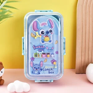 New Arrival Cute Plastic School Lunch Box for Kids with Sauce Bowl Reusable Leakproof Food Storage Container and Plastic Lid