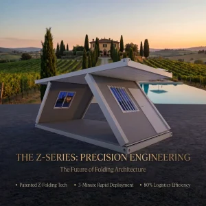 New Design 20ft Z Folding Container House Prefabricated Office Camping Home Tiny Foldable Home