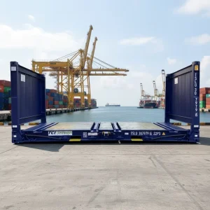 New Fashion Custom Logo Industrial Transport Equipment 20ft Flat Rack Shipping Container