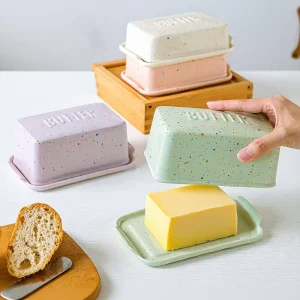 New Handmade Kitchenware Chocolate Ceramic Butter Dish for Food Storage & Container