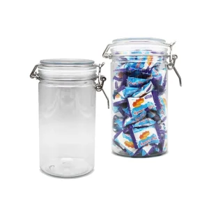 New Raw Material Making Plastic Storage Jar Cylinder 950ml Food Grade Storage Jar and Food Container Package for Chocolate Candy