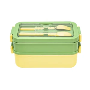 New Stainless Steel 304 Double Layered 3 Compartment Leak Proof BPA Free Microwave Safe Bento Lunch Box Tableware for Office