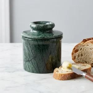 Nordic Style Handmade Sustainable Marble Butter Keeper Cheese Knife Container Multifunction