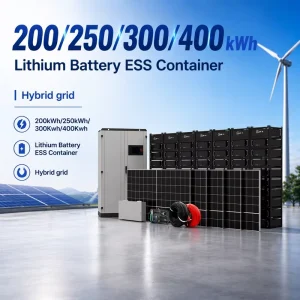 OEM 200kWh 250kWh 300kWh 400kWh LiFePO4 Lithium Battery Energy Storage System Container