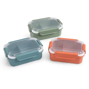 OEM 970ml Single Layer Plastic Meal Prep Containers with 2 Compartment Tray and Vented Lid for Microwave Reheating