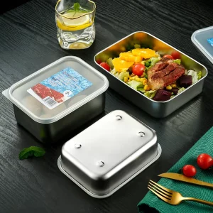 OEM ODM 304 Stainless Steel Lunch Box Bento Food Container With Lid for Kids School Hotel Catering Custom Logo Available