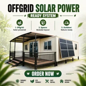 Off-Grid Portable Lodge for Remote Water Pump Station and Agricultural Irrigation Mobile Living Pod